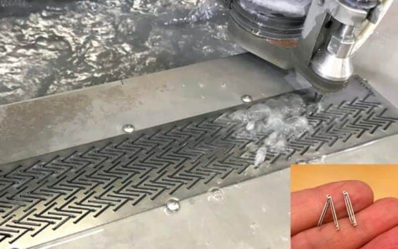 Micro abrasive waterjet cutting small electronic and technical components